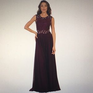 May Queen MQ1520 formal demure prom long dress.